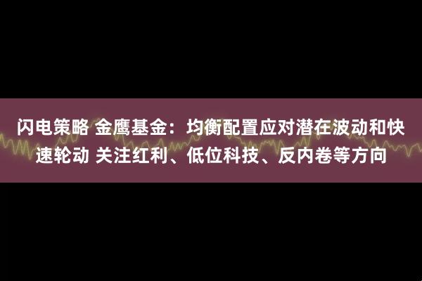 闪电策略 金鹰基金：均衡配置应对潜在波动和快速轮动 关注红利、低位科技、反内卷等方向